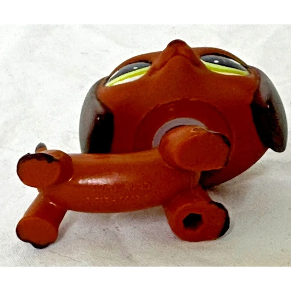 Littlest Pet Shop lps Dachshund Figure Dog #992 Green Eyes Weiner Dog